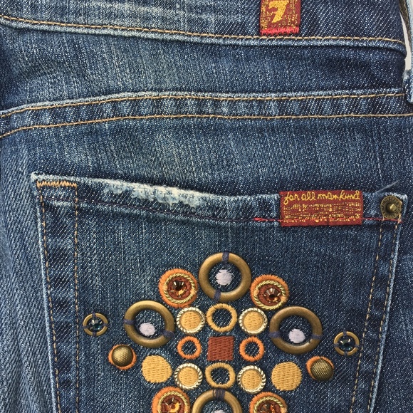 7 For All Mankind Boot Cut  Embroidered Pocket - Picture 5 of 8
